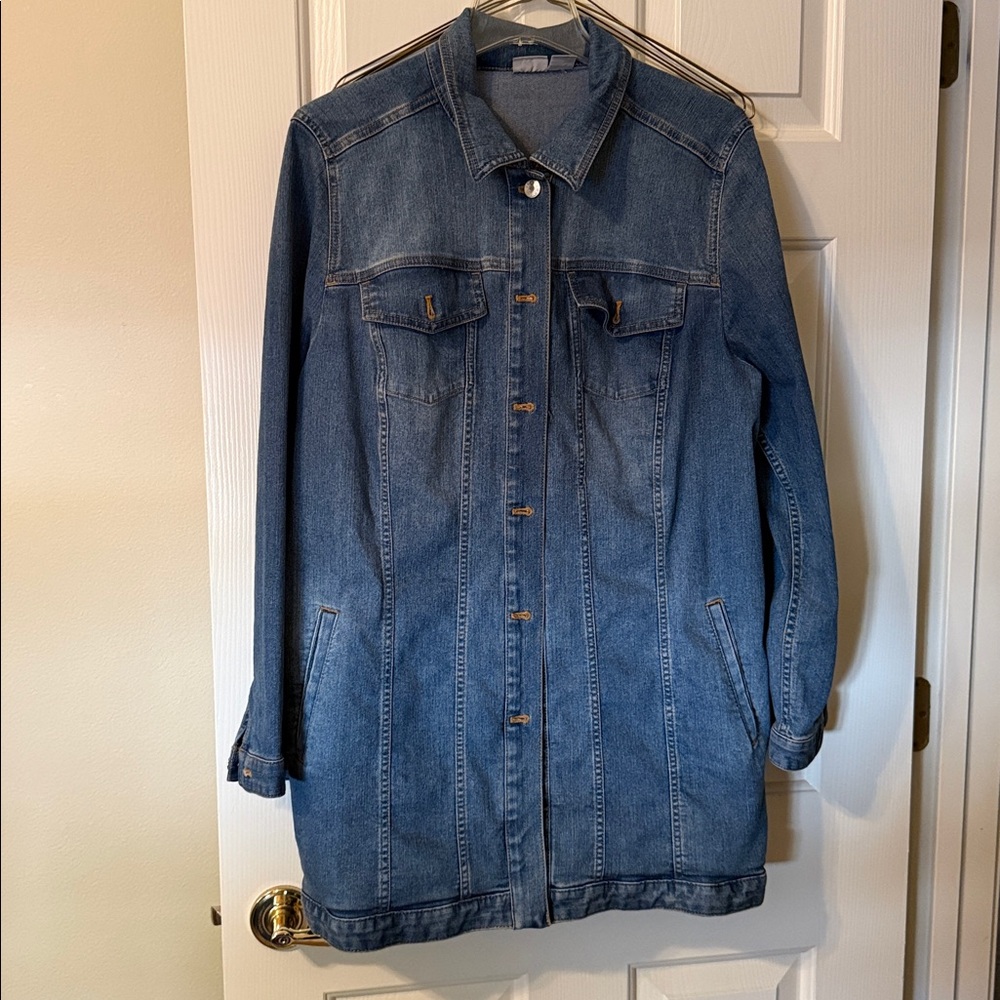 Chico's Blue Denim Jacket - Tunic Length